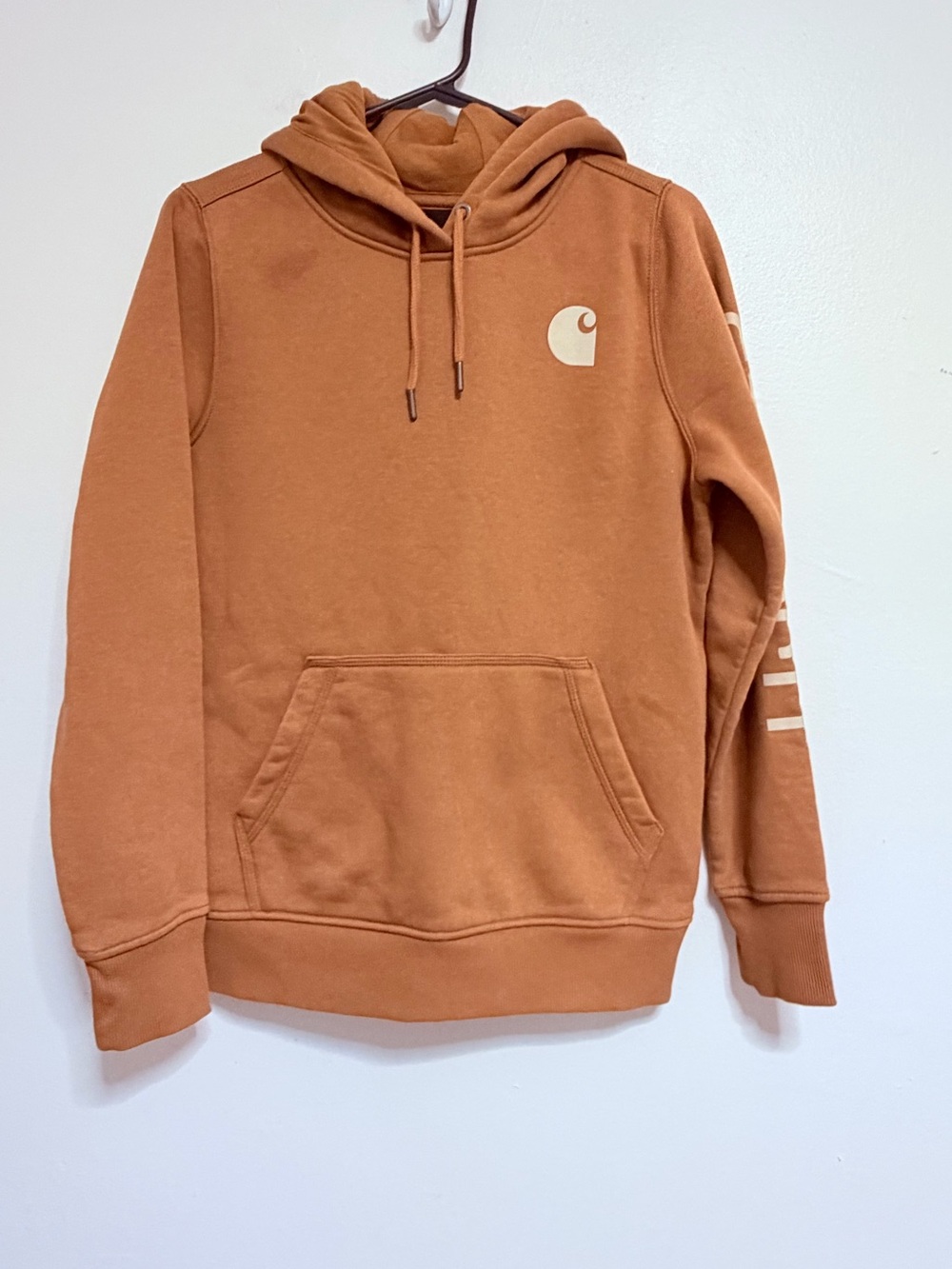 Carhartt womens  Brown Hooded Sweatshirt - Rust Brown Pullover small